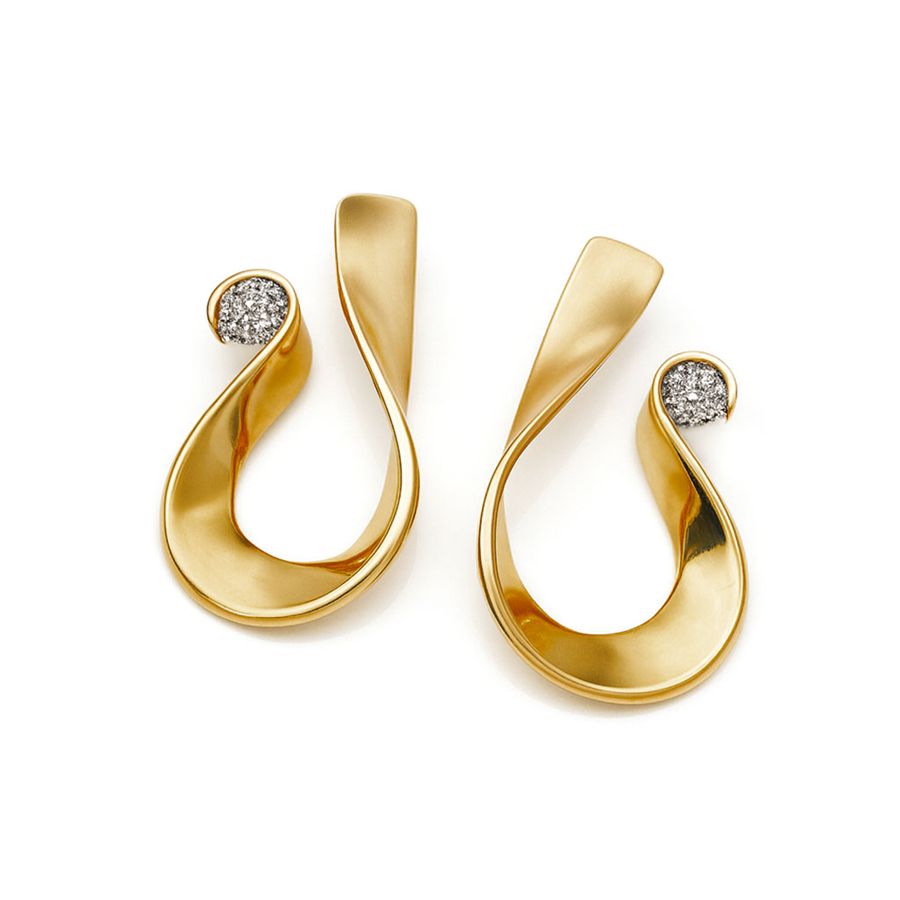 Large bronze 'Nastri' earrings with druse NASTRI | OR BIGBRO DRU PL